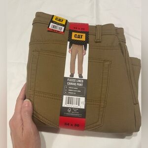CAT Fleece Lined Canvas Pants - Tan - 34 x 30